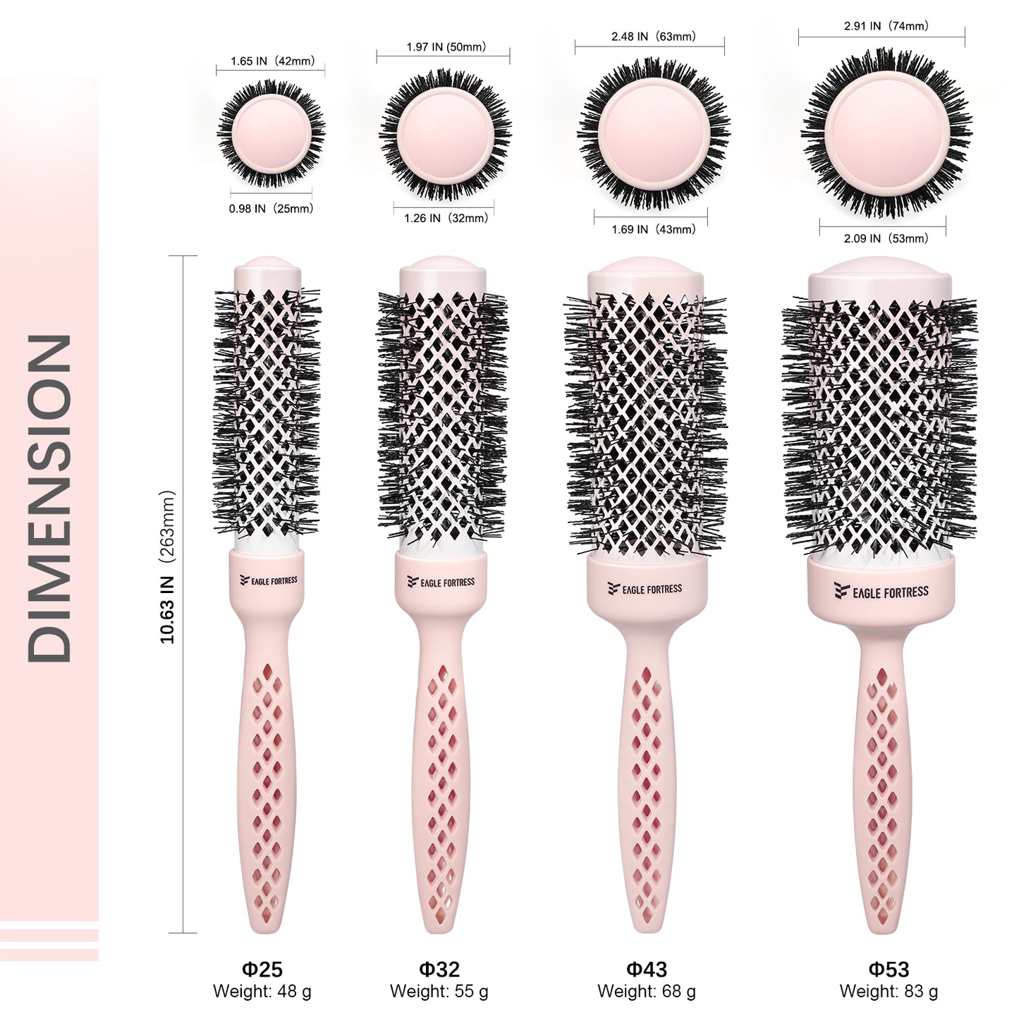 1.7'' Ceramic Ionic Round Brush