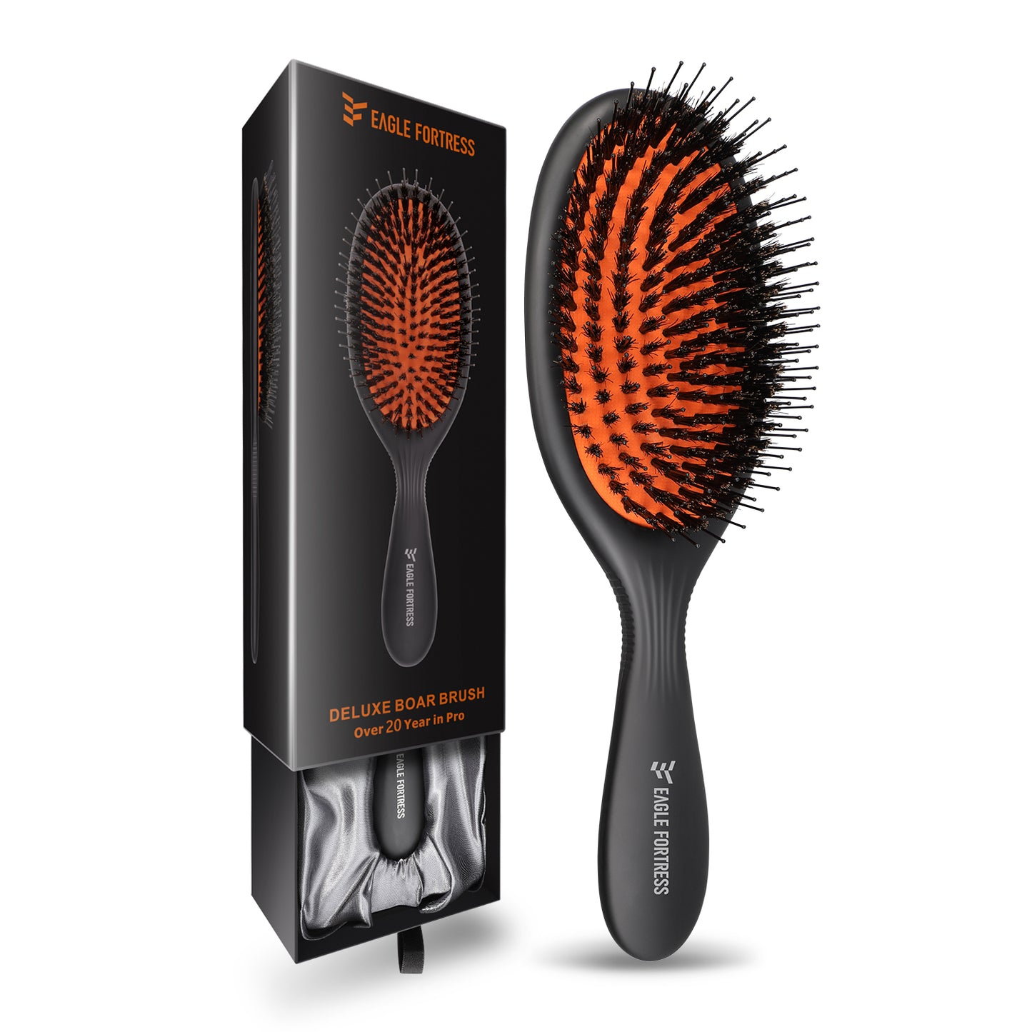 Boar Bristle Detangling Brush Black