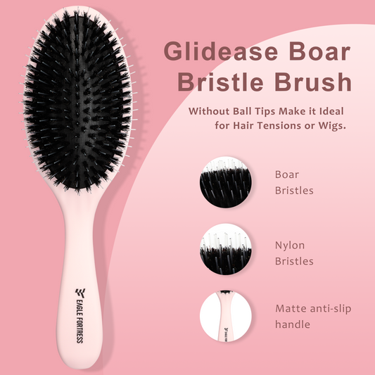Boar bristle comb pink