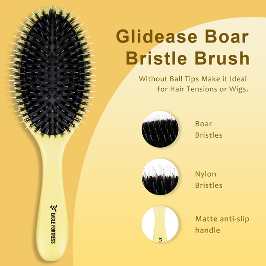 Boar bristle comb yellow