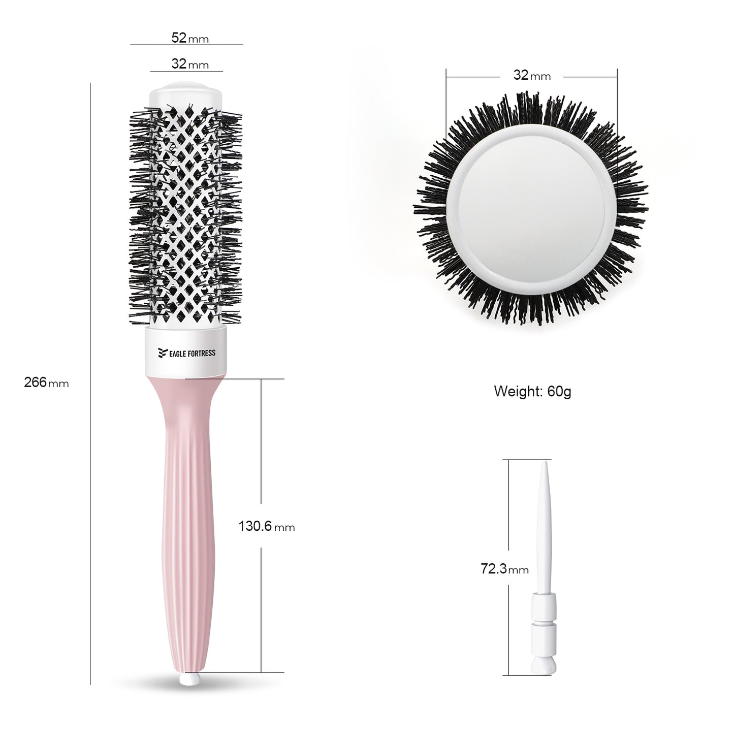 Round Brush 1.25'' Pink