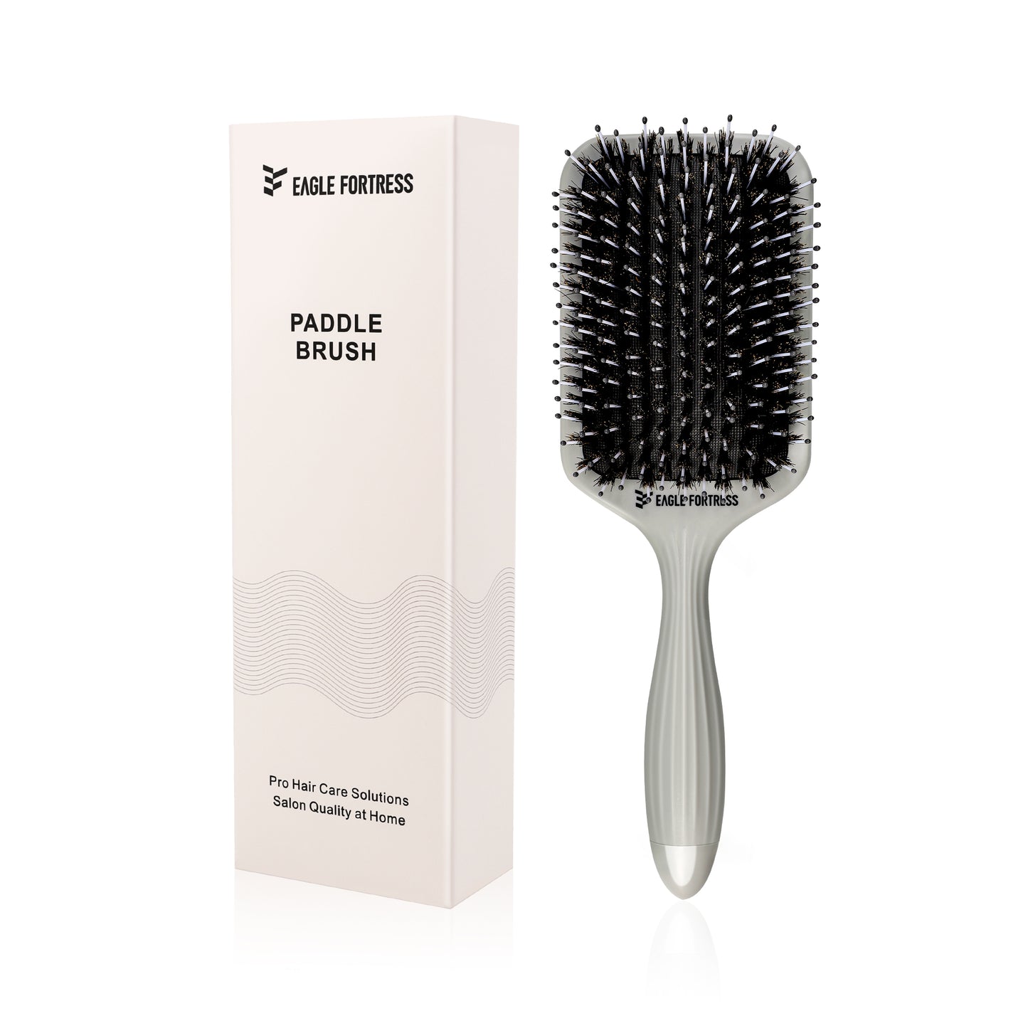 Boar Bristle Paddle Brush Grey