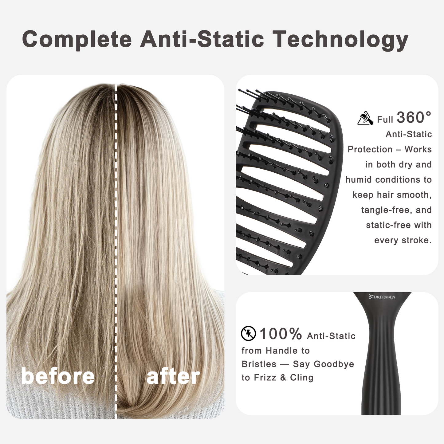 Anti-static exhaust hair comb