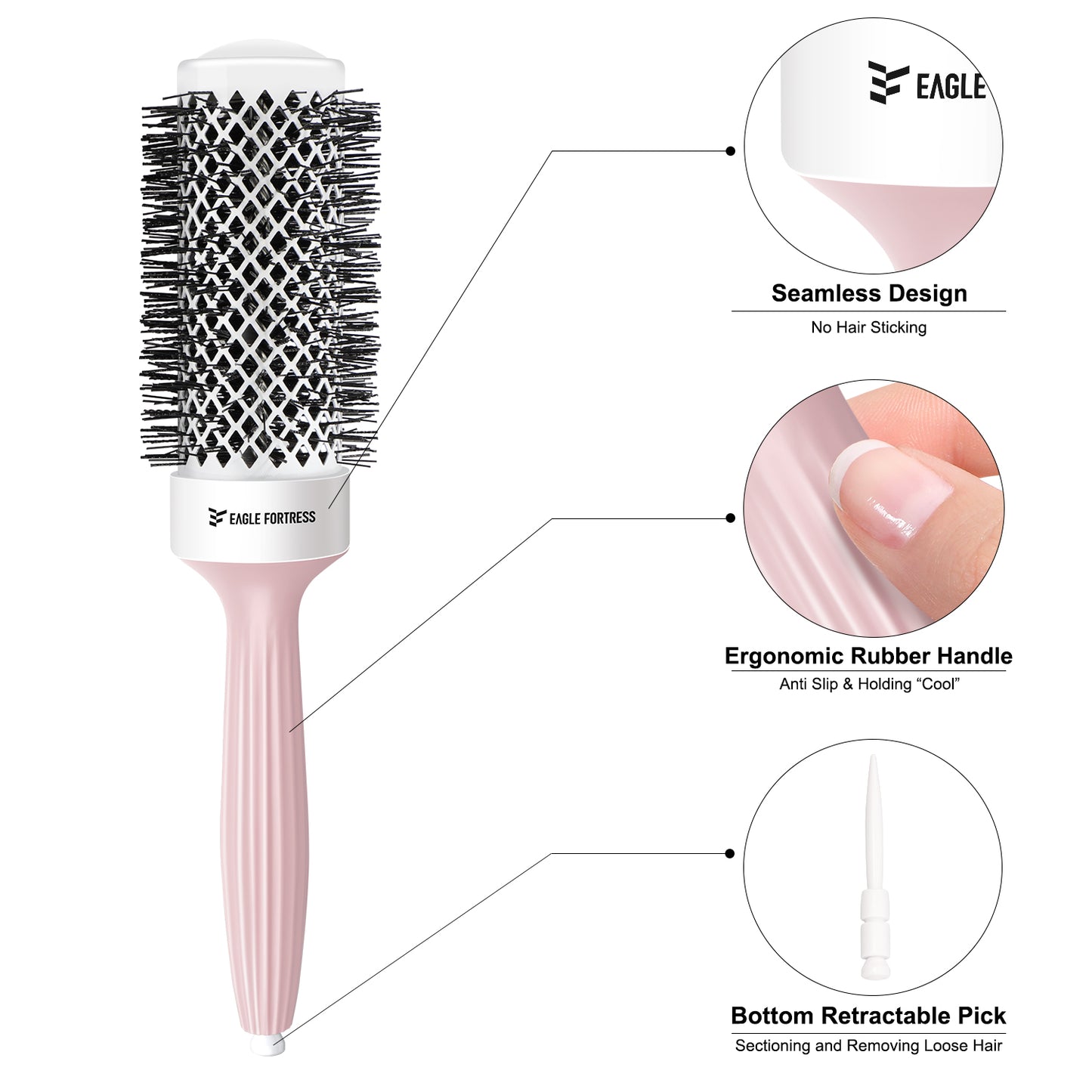Round Brush 1.7'' Pink