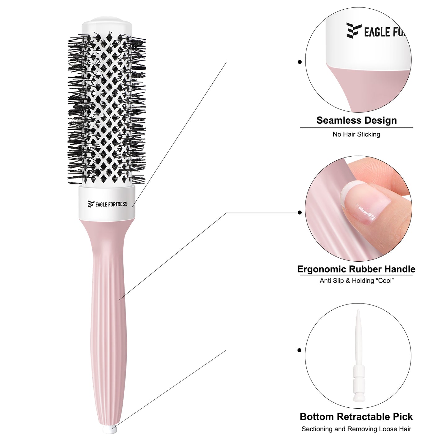 Round Brush 1.25'' Pink