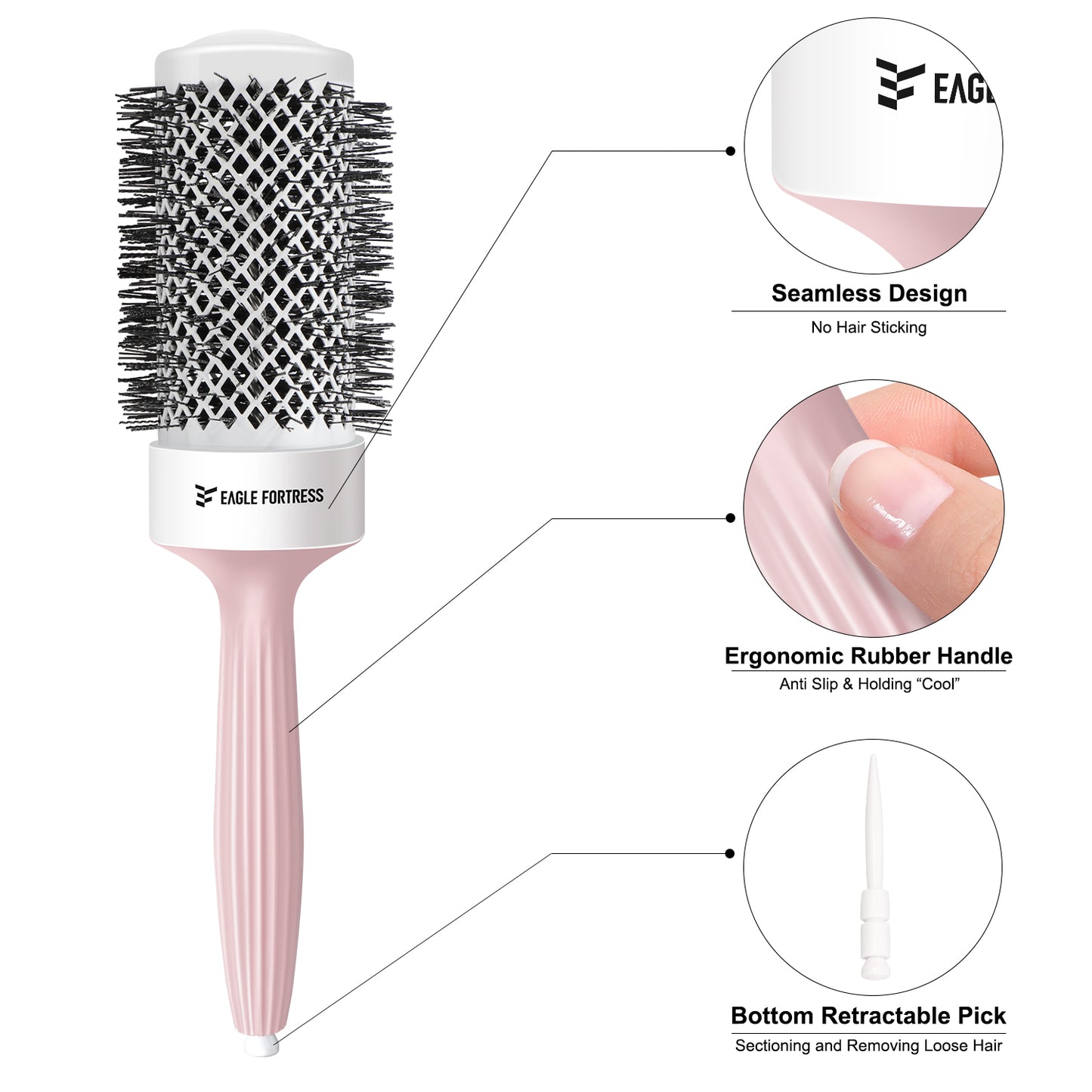 Round Brush 2.1'' Pink