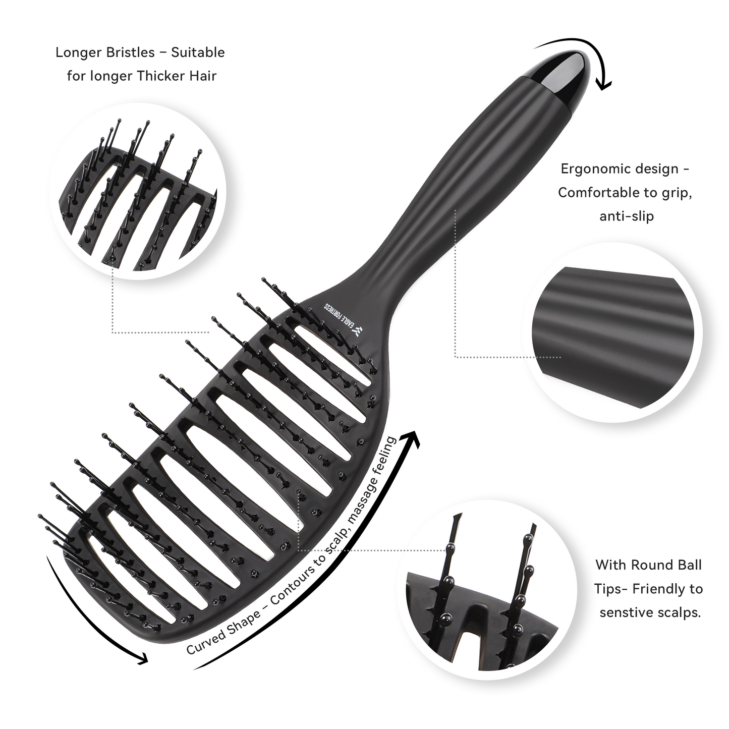 Anti-static exhaust hair comb