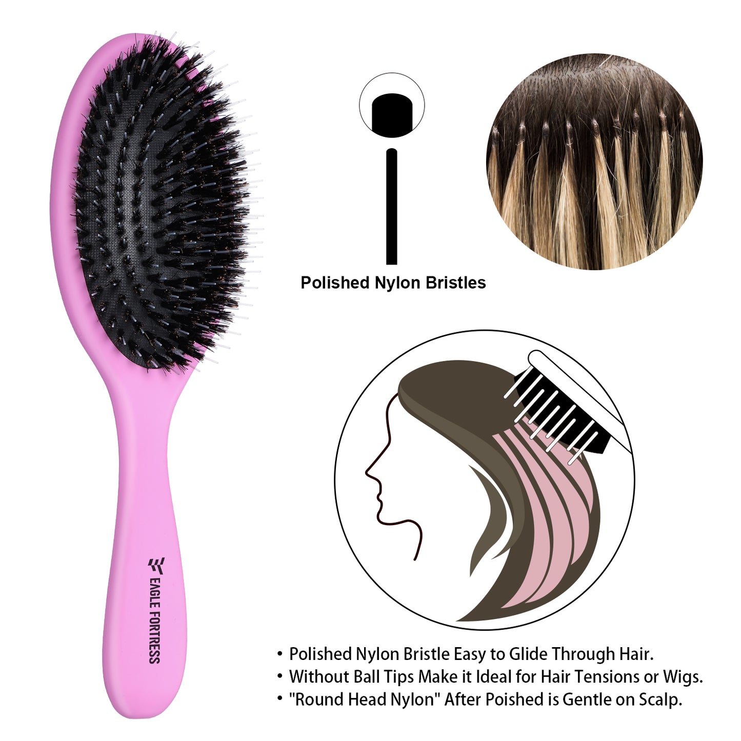 Boar bristle comb Purple