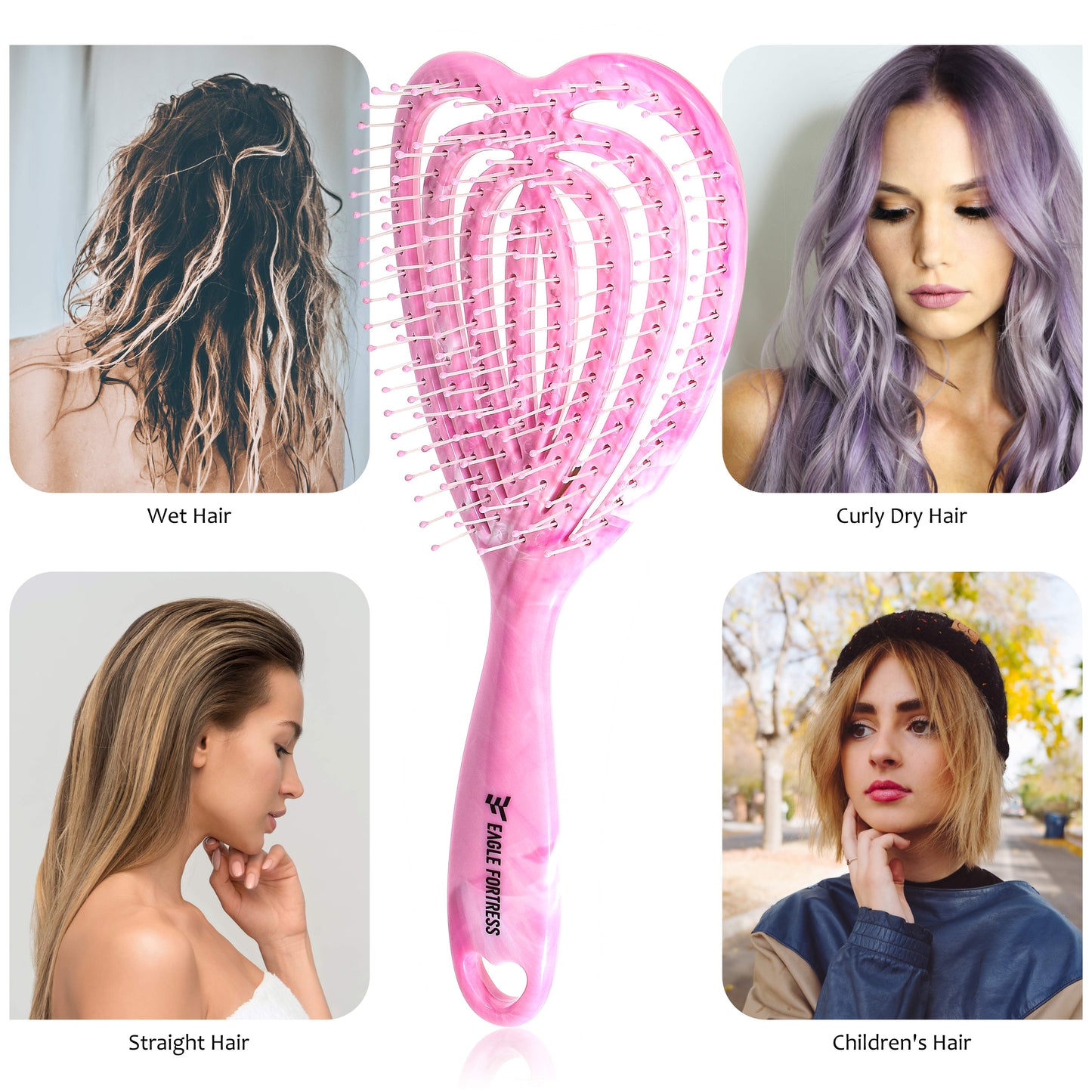 Heart Vent Brush Pink