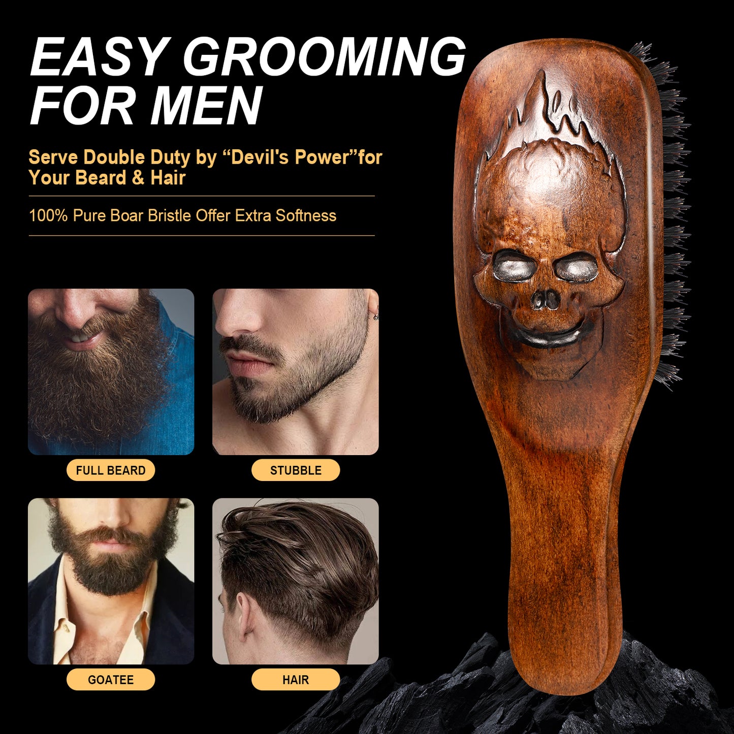 Devil’s Head Boar Bristle Beard Brush