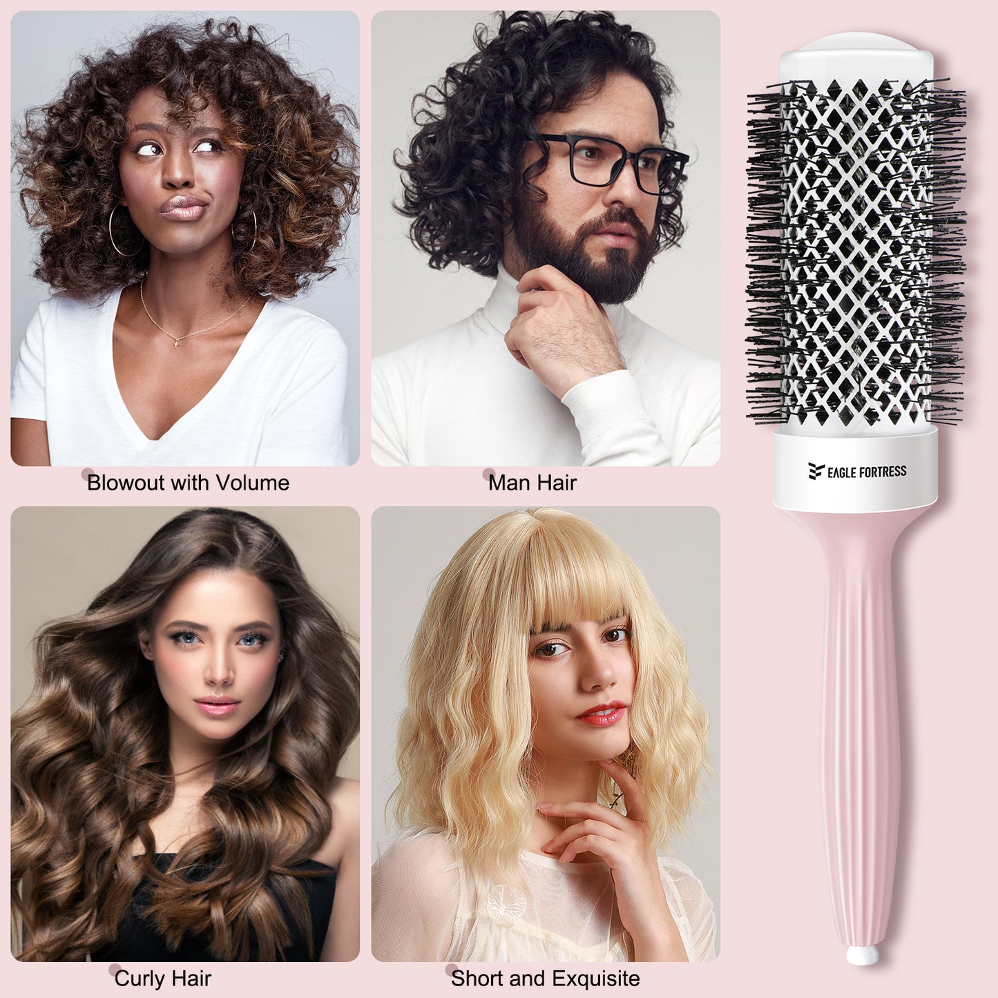 Round Brush 1.7'' Pink