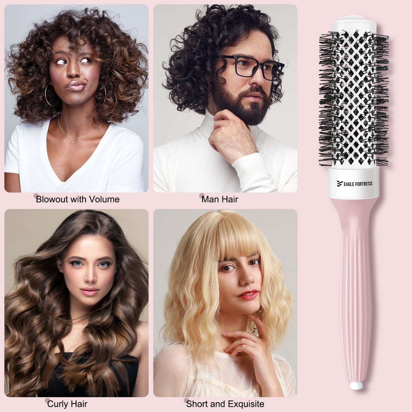 Round Brush 1.25'' Pink
