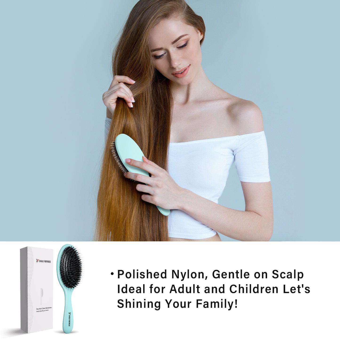 Boar bristle comb Green