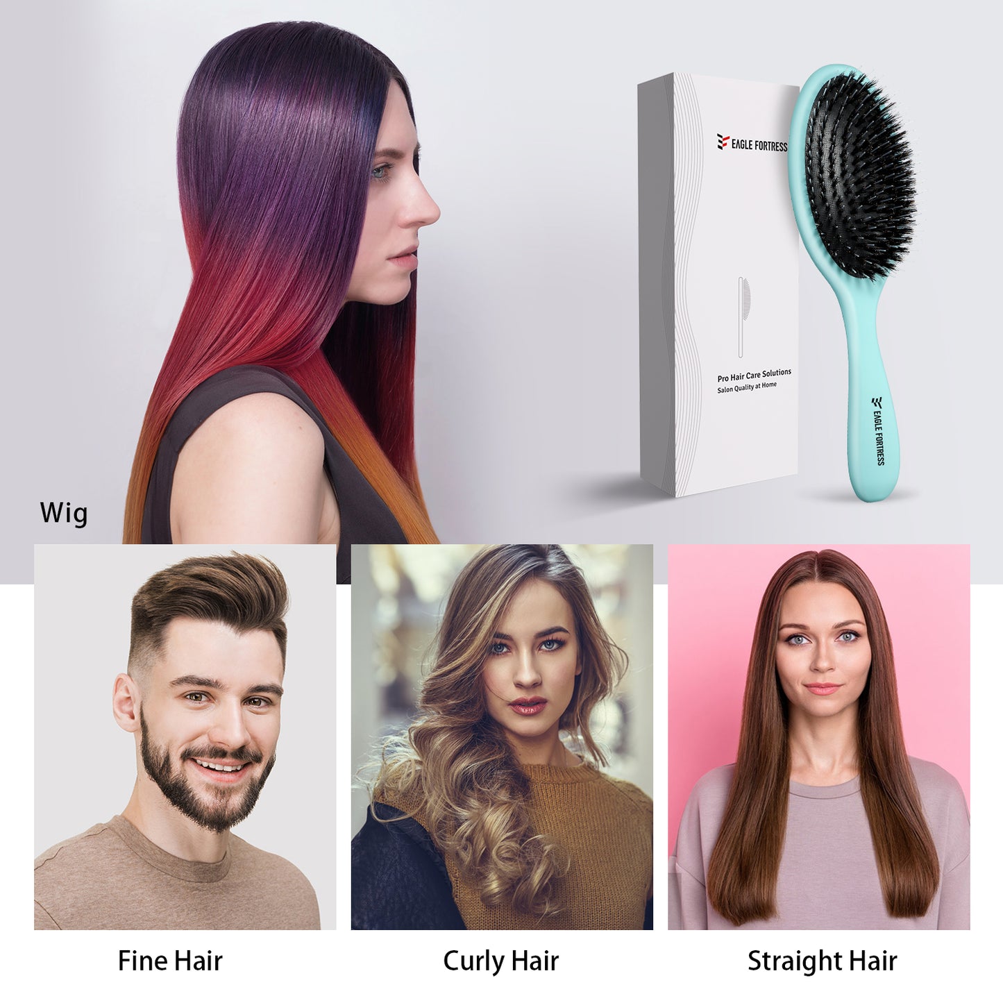 Boar bristle comb Green