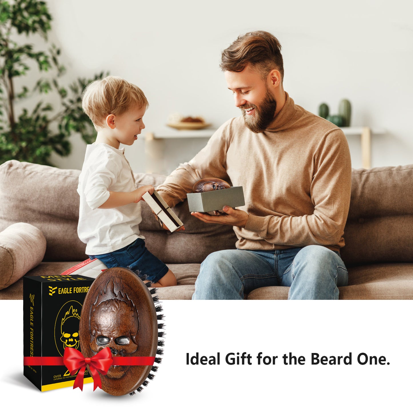 Skull-Design Beard Brush