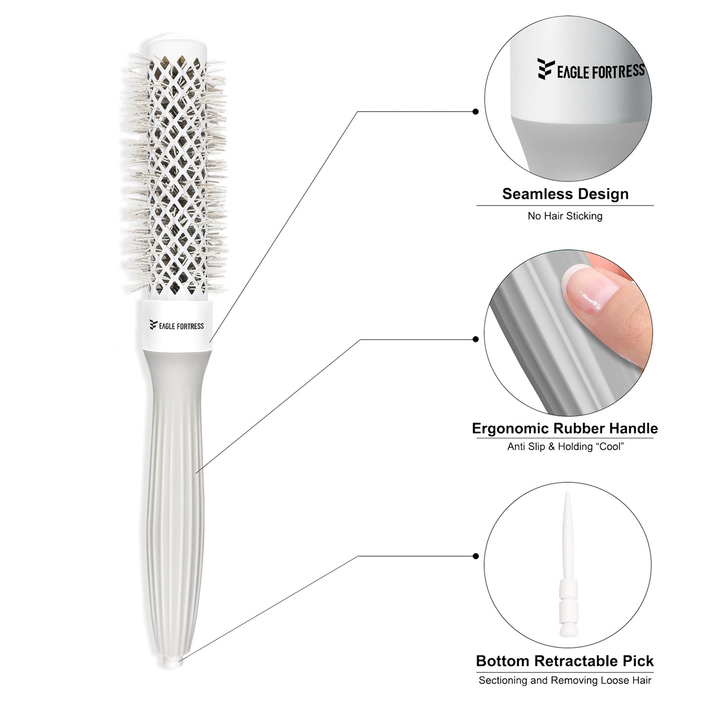 Round Brush 0.98'' Grey