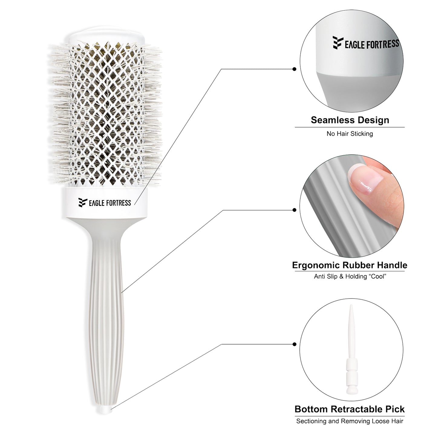 Round Brush 2.1'' Grey