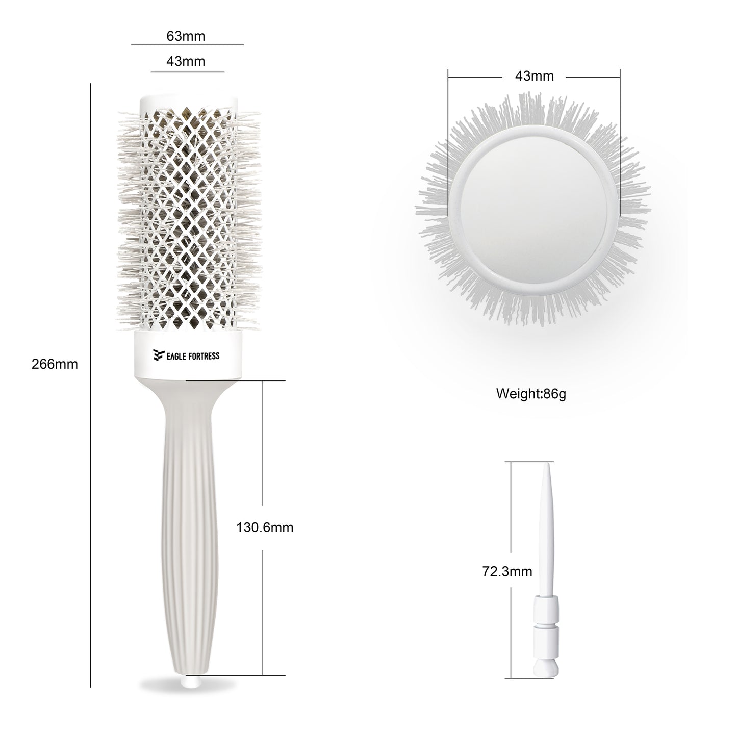Round Brush 1.7'' - Grey