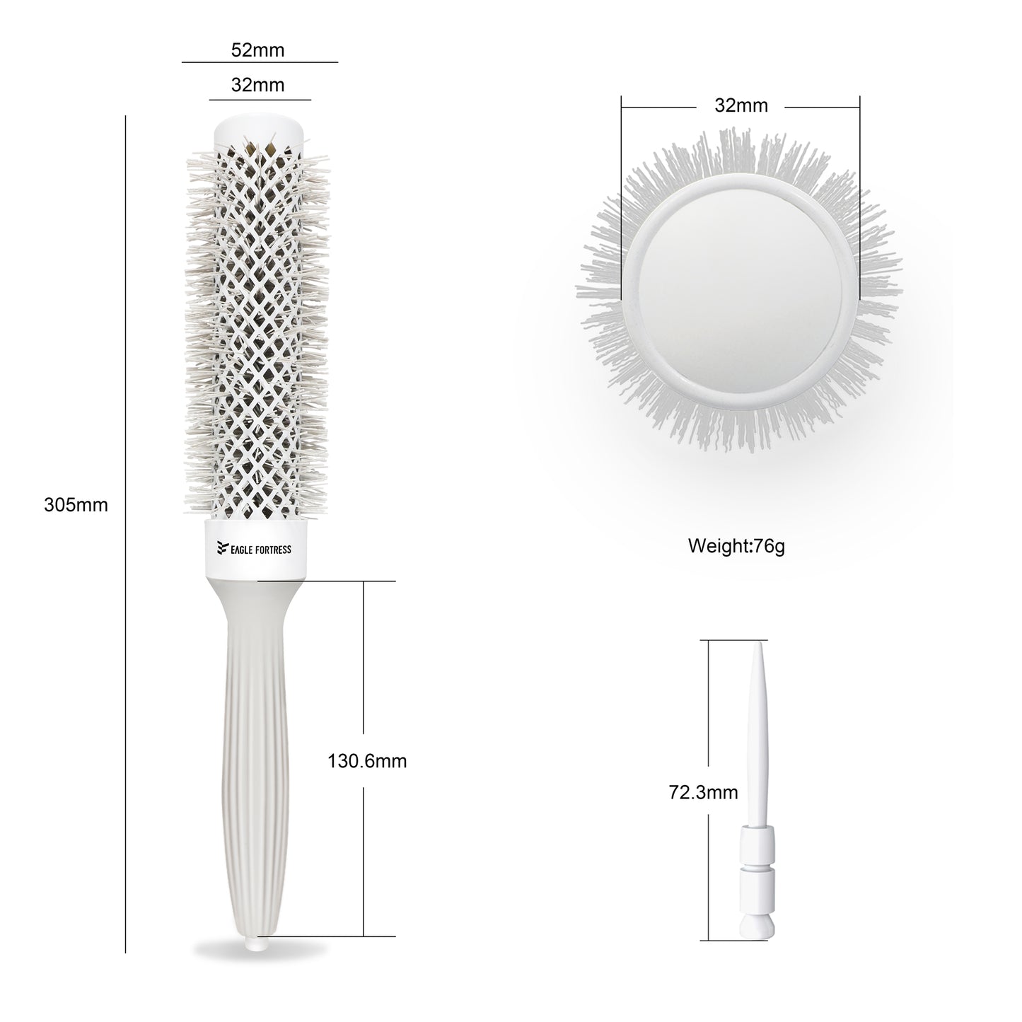 Round Brush 1.25'' Grey xl