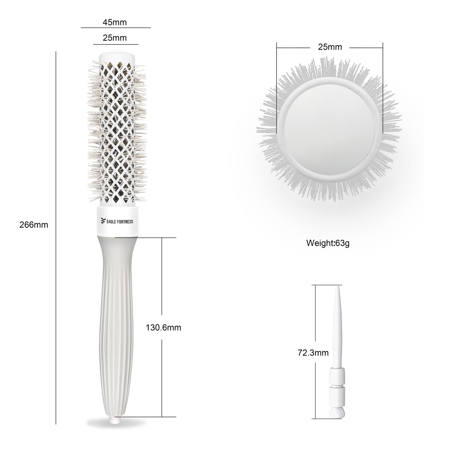 Round Brush 0.98'' Grey