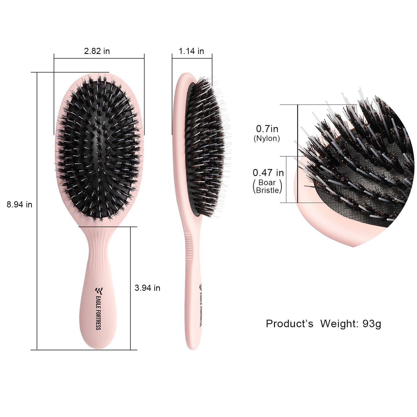 Bristle Detangling Brush Pink