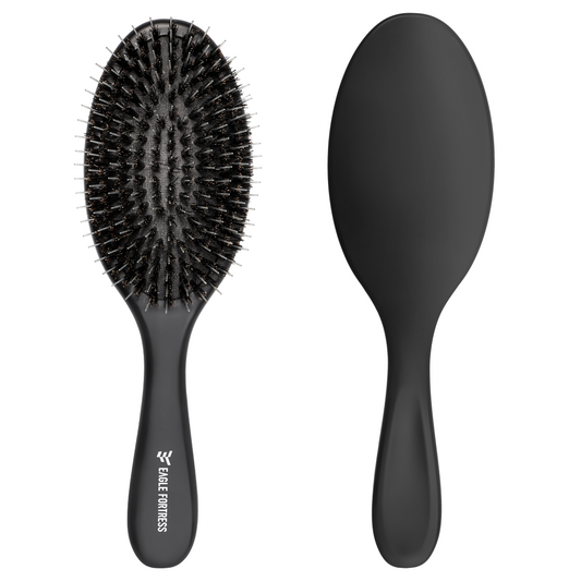 Boar bristle comb black