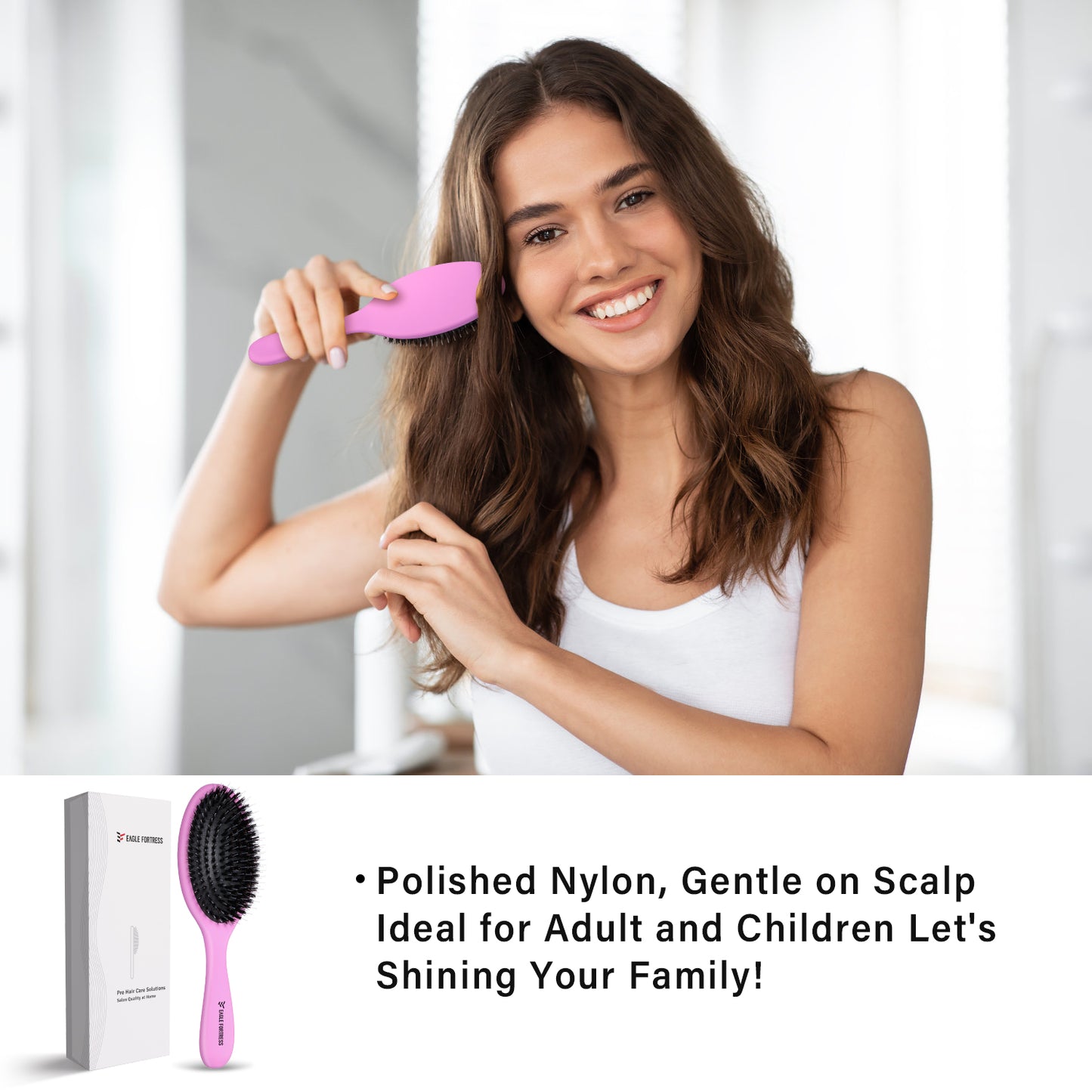 Boar bristle comb Purple
