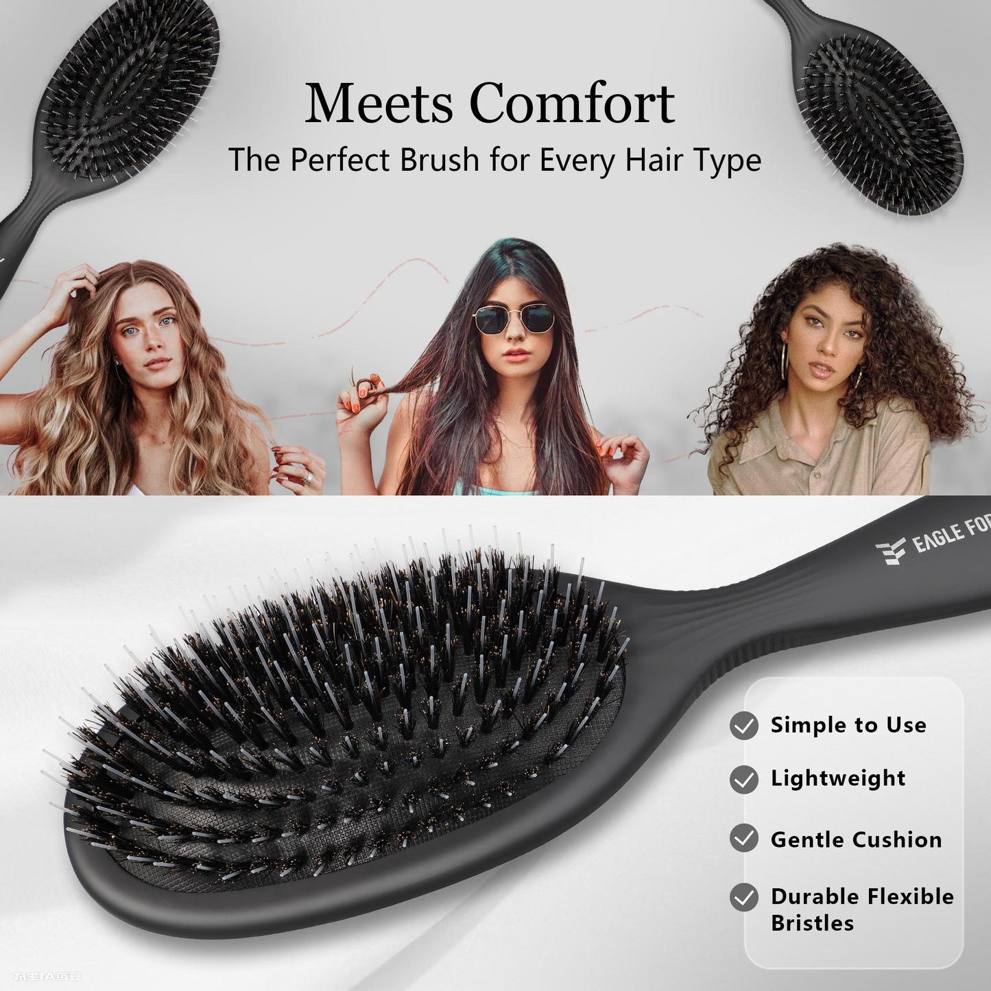 Bristle Detangling Brush black