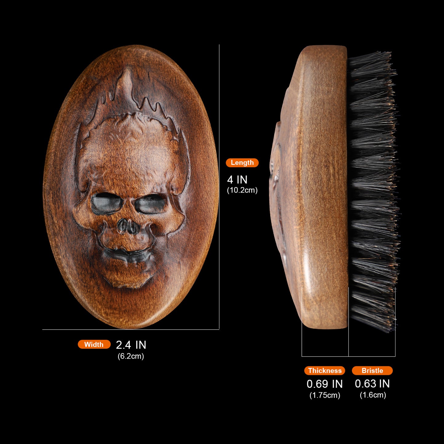 Skull-Design Beard Brush