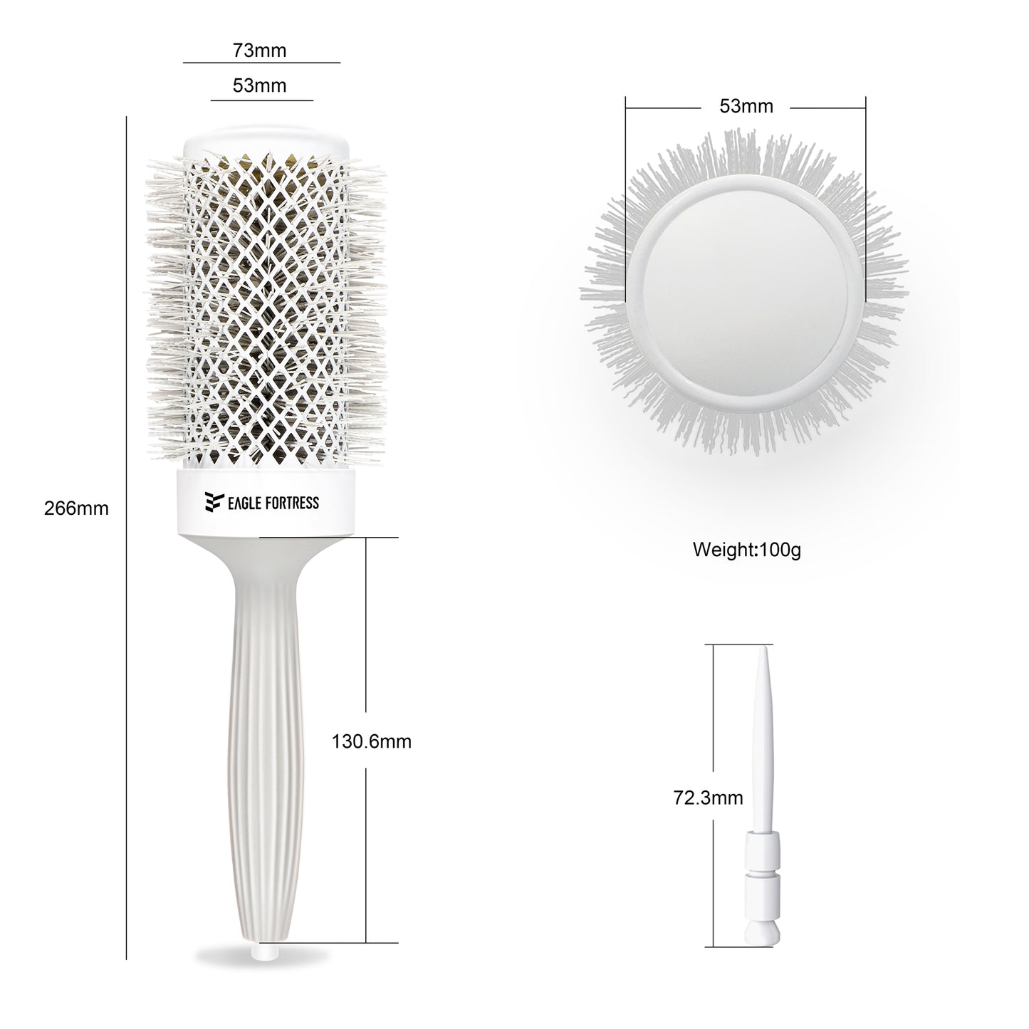 Round Brush 2.1'' Grey