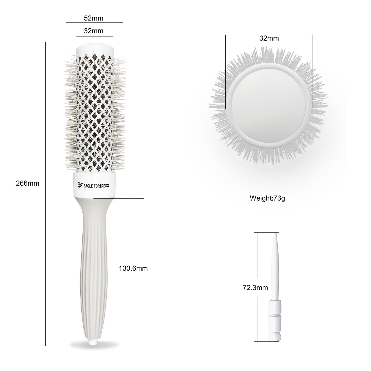 Round Brush 1.25'' Grey